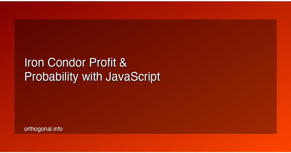Iron Condor Profit & Probability with JavaScript