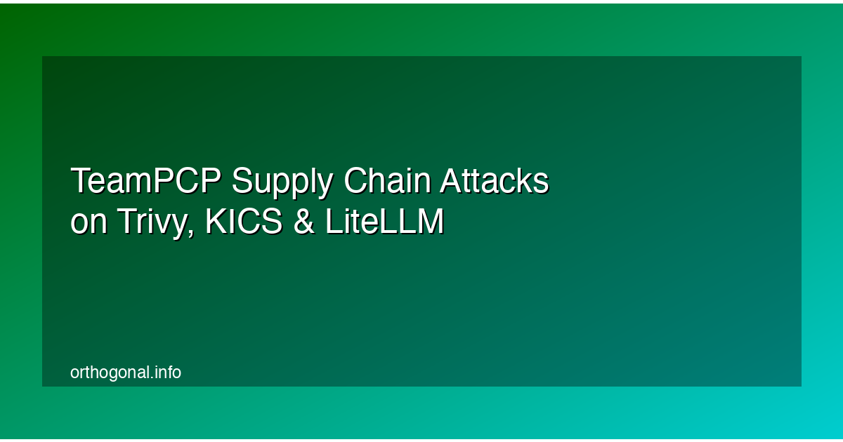 TeamPCP Supply Chain Attacks on Trivy, KICS & LiteLLM
